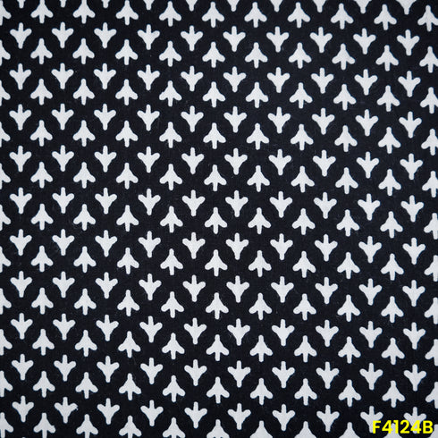Block Print Cambric Cotton Fabric- F4124
