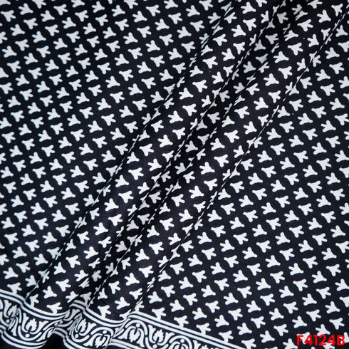 Block Print Cambric Cotton Fabric- F4124