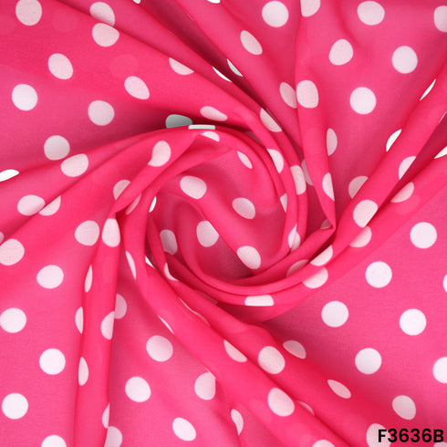 Polka Dot Georgette Fabric-F3636