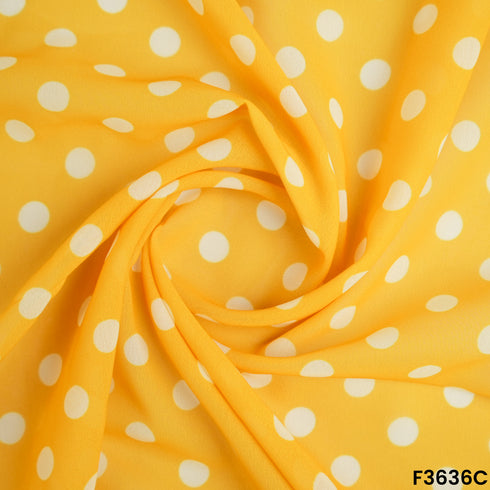 Polka Dot Georgette Fabric-F3636