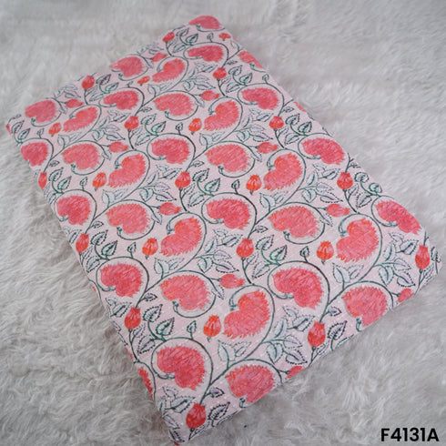 Digital Print Thread Work Mul Cotton Fabric- F4131