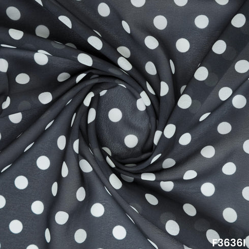 Polka Dot Georgette Fabric-F3636
