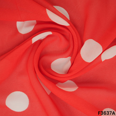 Polka Dot Georgette Fabric-F3637