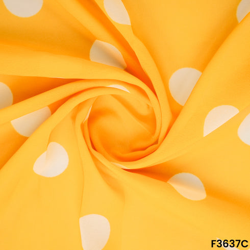 Polka Dot Georgette Fabric-F3637
