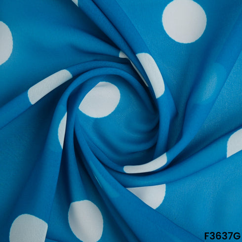 Polka Dot Georgette Fabric-F3637