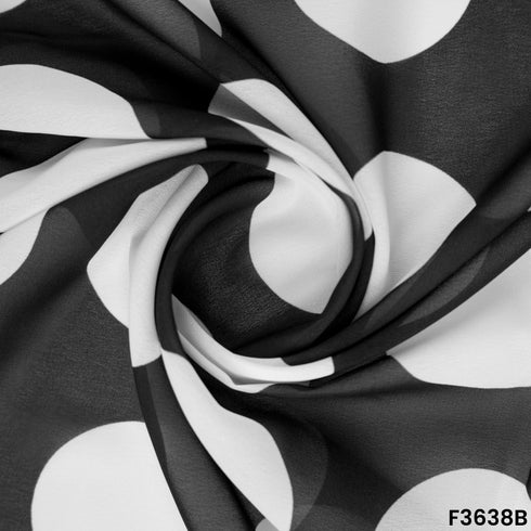 Polka Dot Georgette Fabric-F3638