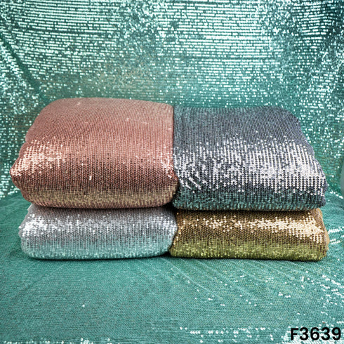 Thread Sequins Embroidered Net Fabric-F3639