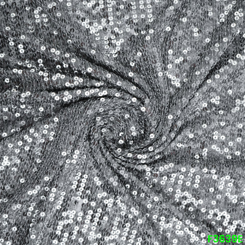 Thread Sequins Embroidered Net Fabric-F3639