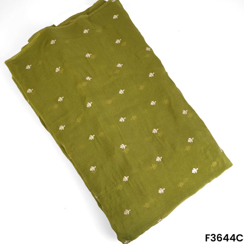 Zari Sequins Work Viscose Organza Fabric-F3644