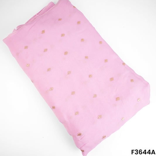 Zari Sequins Work Viscose Organza Fabric-F3644