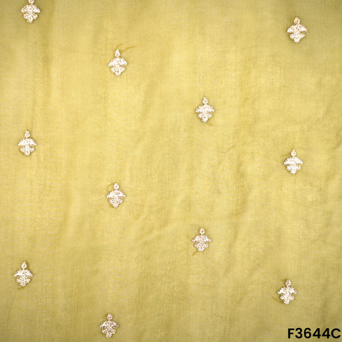 Zari Sequins Work Viscose Organza Fabric-F3644