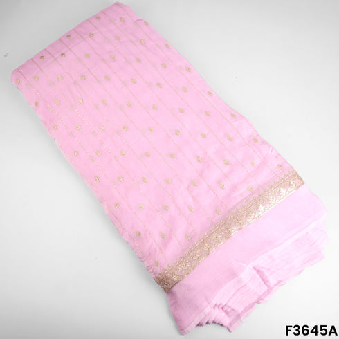 Zari Sequins Work Viscose Organza Fabric-F3645