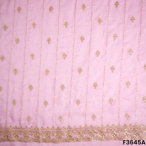 Zari Sequins Work Viscose Organza Fabric-F3645