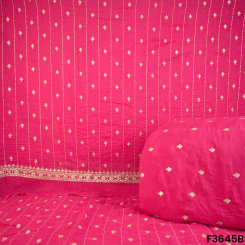 Zari Sequins Work Viscose Organza Fabric-F3645