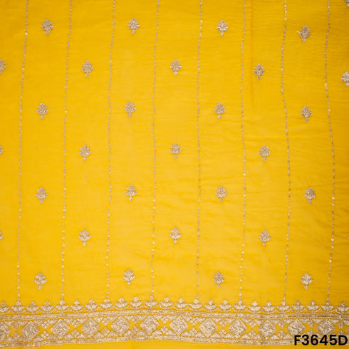 Zari Sequins Work Viscose Organza Fabric-F3645