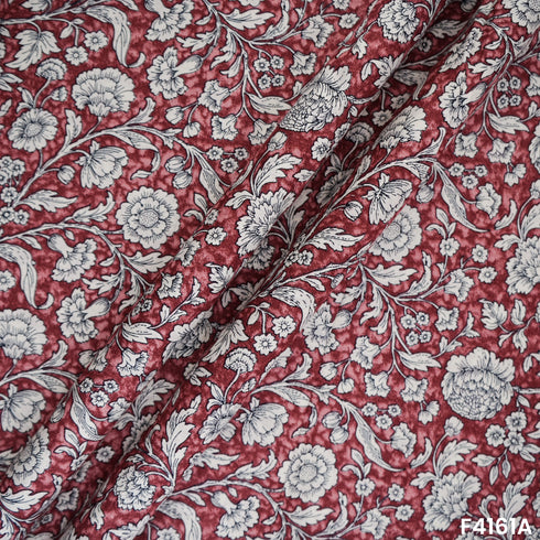 Floral Printed Cambric Cotton Fabric- F4161