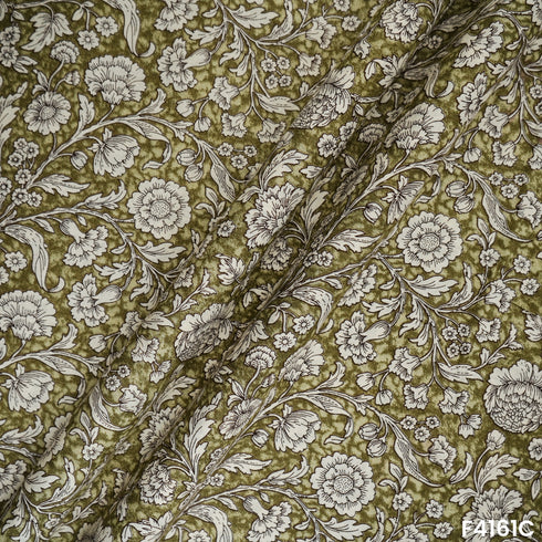 Floral Printed Cambric Cotton Fabric- F4161