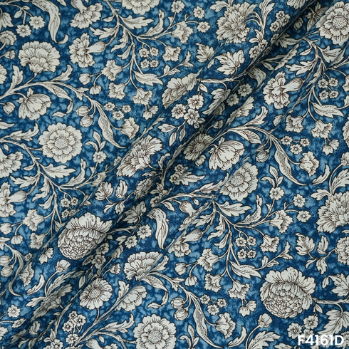 Floral Printed Cambric Cotton Fabric- F4161