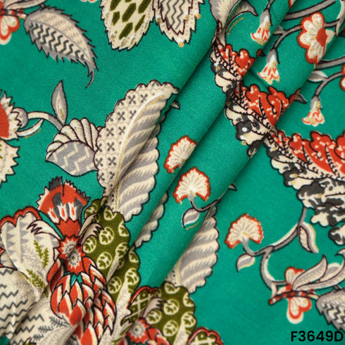 Digital Print Rayon Cotton Fabric-F3649