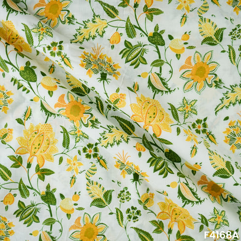 Floral Print Cambric Cotton Fabric- F4168