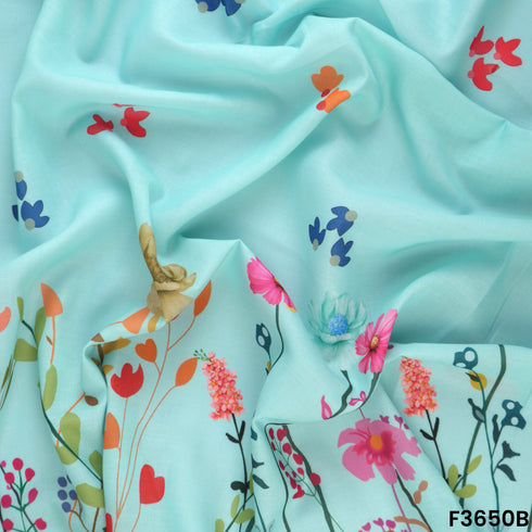 Digital Print Voile Cotton Fabric-F3650