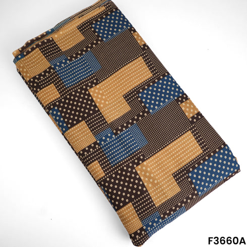 Ajrak Print Cambric Cotton Fabric-F3660