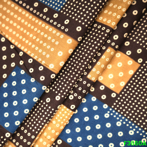 Ajrak Print Cambric Cotton Fabric-F3660