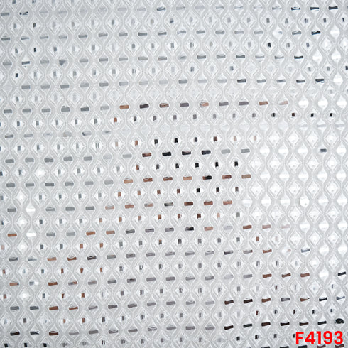 Dyeable Mirror Work Thread Embroidered Georgette Fabric- F4193