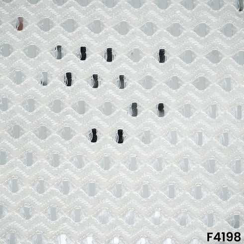 Dyeable Mirror Work Thread Embroidered Georgette Fabric- F4198