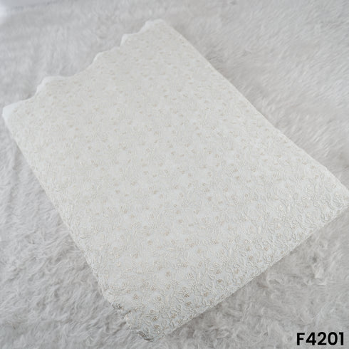 Dyeable Thread Sequins Zari Embroidered Georgette Fabric- F4201