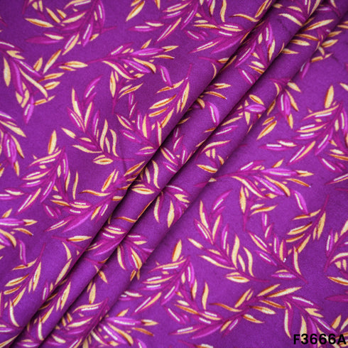 Foil Printed Rayon Cotton Fabric-F3666