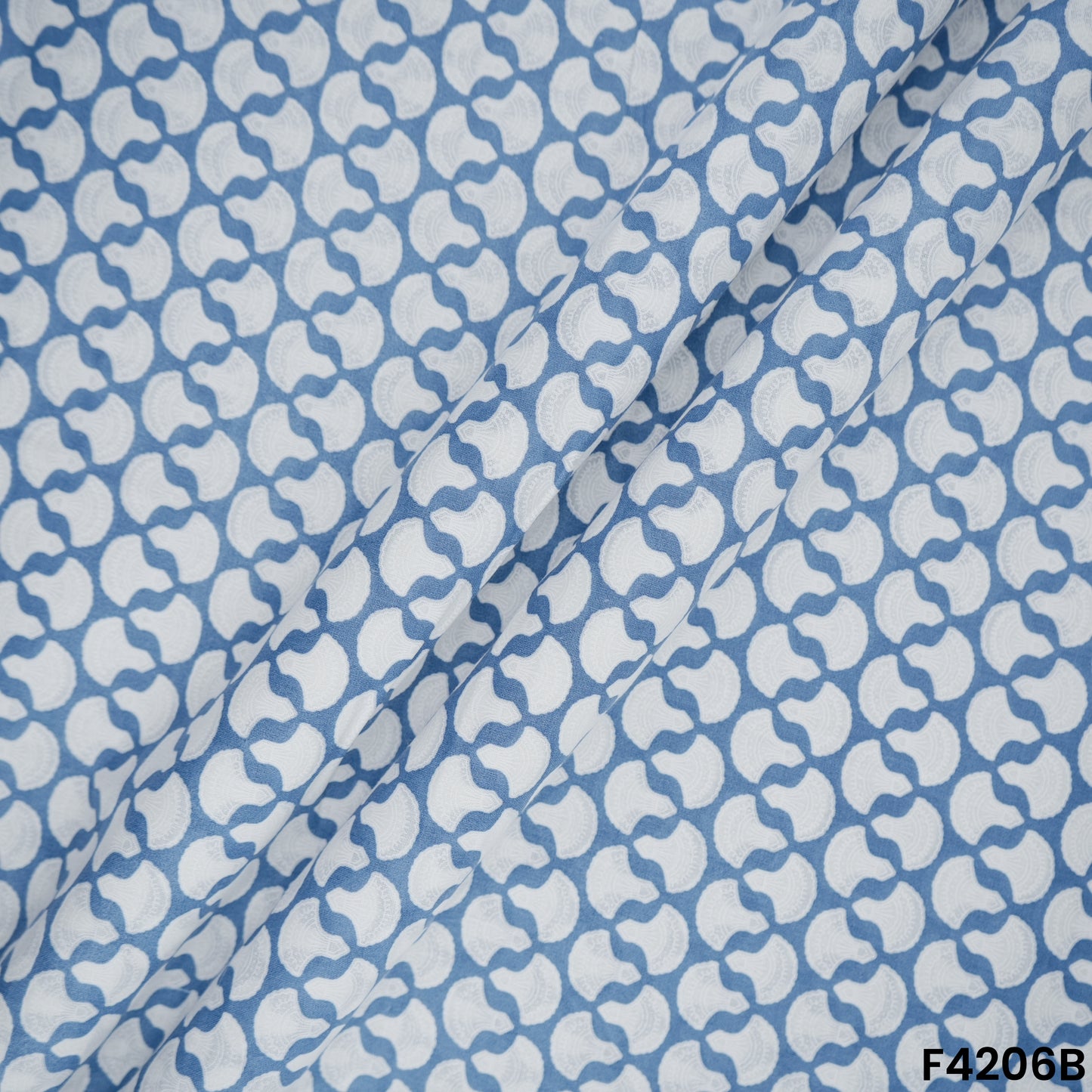 Block Print Cambric Cotton Fabric- F4206