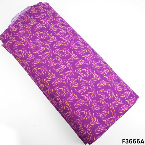 Foil Printed Rayon Cotton Fabric-F3666