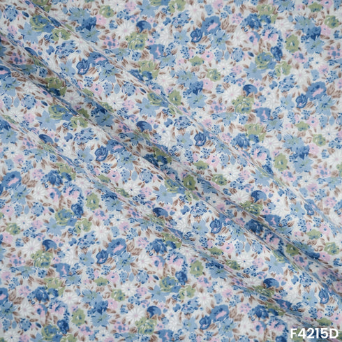 Floral Print Cambric Cotton Fabric- F4215