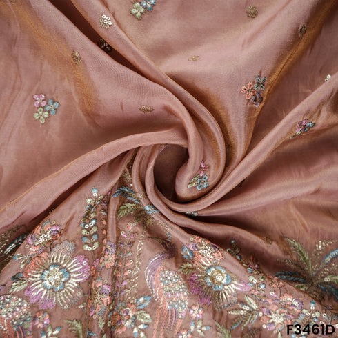 Thread Sequins Embroidered Shimmer Tissue Fabric-F3461