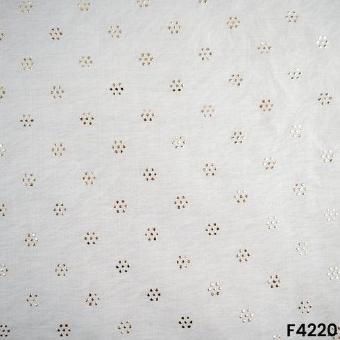 Dyeable Pasted Mukaish Chanderi Fabric- F4220