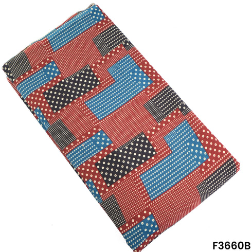 Ajrak Print Cambric Cotton Fabric-F3660