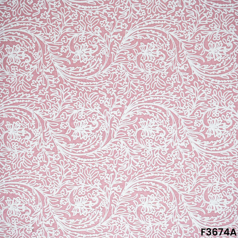 Thread Embroidered Cambric Cotton Fabric-F3674