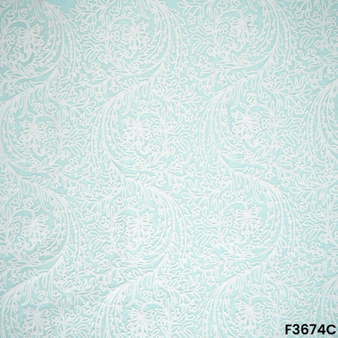 Thread Embroidered Cambric Cotton Fabric-F3674