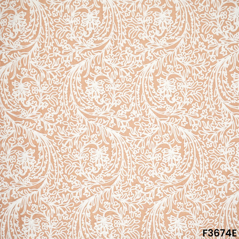 Thread Embroidered Cambric Cotton Fabric-F3674
