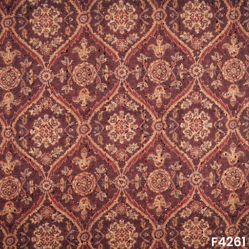 Printed Hakoba Cambric Cotton Fabric- F4261