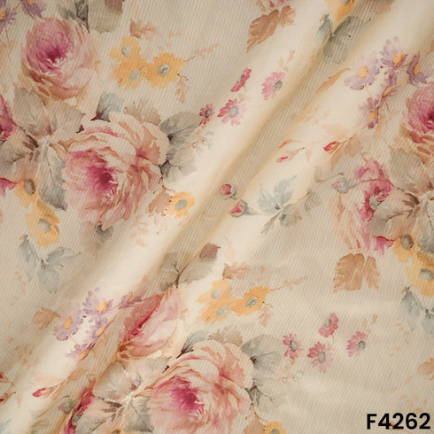 Floral Printed Modal Cotton Fabric- F4262