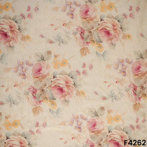 Floral Printed Modal Cotton Fabric- F4262