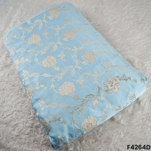 Zari Work Satin Organza Fabric- F4264