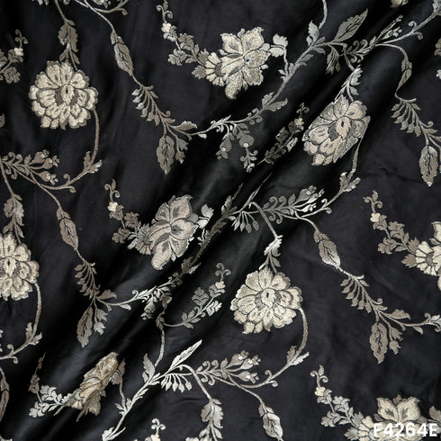 Zari Work Satin Organza Fabric- F4264