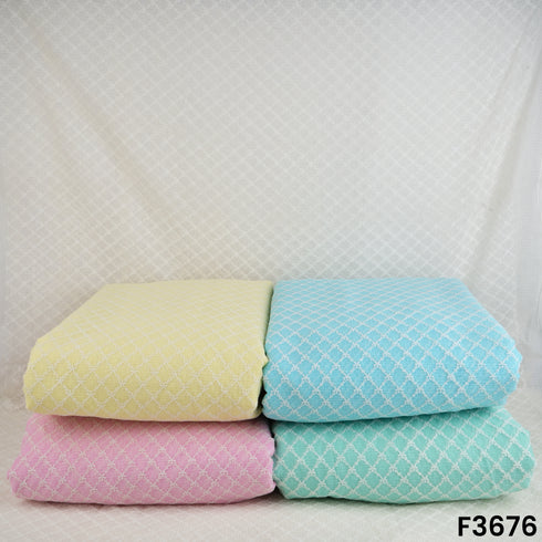 Thread Embroidered Kota Cotton Fabric-F3676