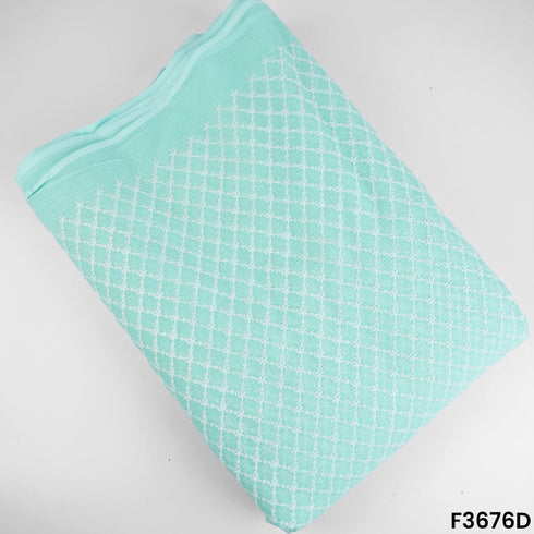 Thread Embroidered Kota Cotton Fabric-F3676