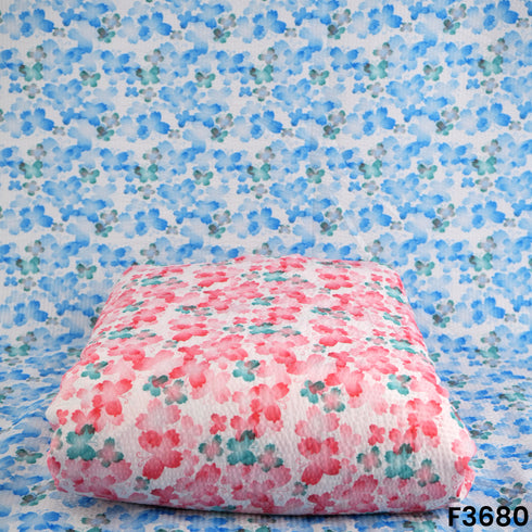 Butterfly Print Seer Sakkar Cotton Fabric-F3680