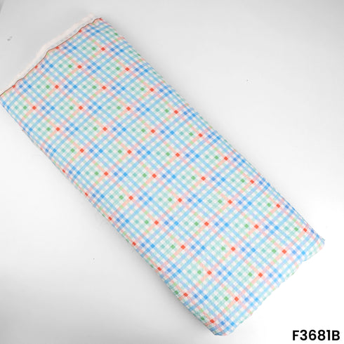 Seer Sakkar Check Cotton Fabric-F3681