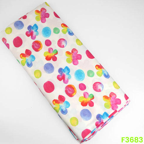Flower Print Pure Cotton Fabric-F3683